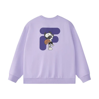 FILA FOB Series Oversized Pullover Sweatshirt in Water Smoke Purple T11U433202F-PU
