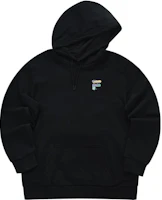 FILA FOB Series Rainbow Oversized Knit Hoodie Unisex - Black T11U333207FBK FILA FOB Series Rainbow Oversized Knit Hoodie Unisex - Black T11U333207FBK