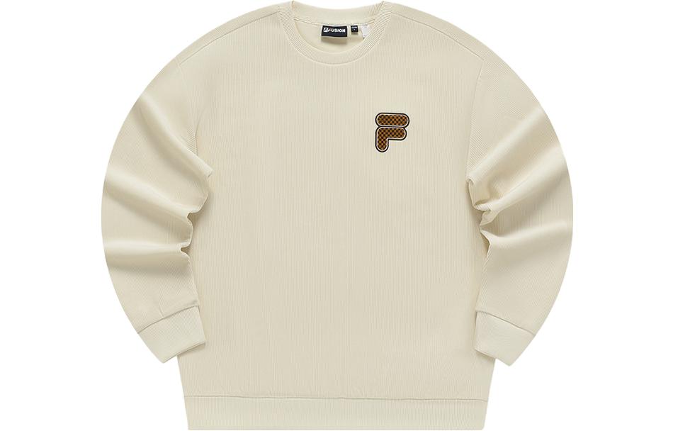 FILA FOB Series Unisex Crewneck Sweatshirt Pure White with Logo Design T11U343206F-IV