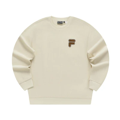 FILA FOB Series Unisex Crewneck Sweatshirt Pure White with Logo Design T11U343206F-IV