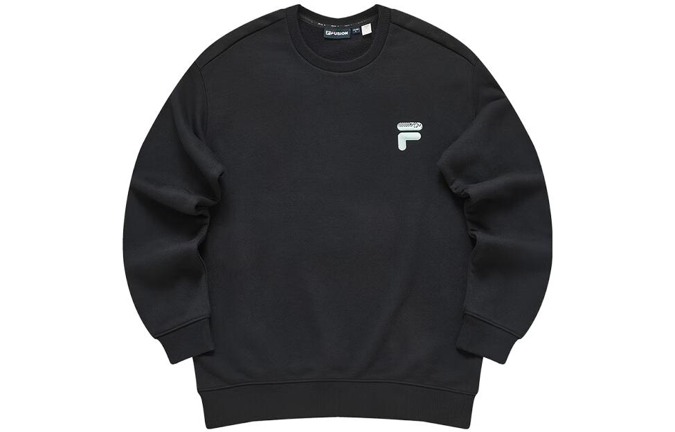 FILA FOB Series Unisex Fleece Pullover Sweatshirt Black T11U343205FBK