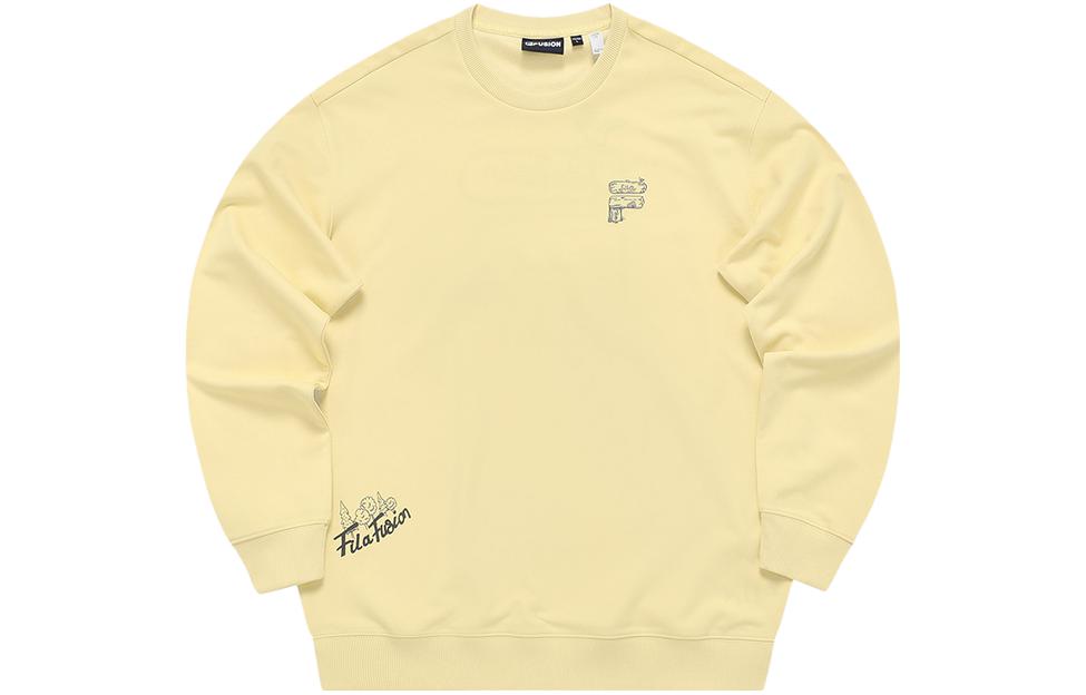 FILA FOB Series Unisex Oversized Crewneck Sweatshirt Cheese Yellow T11U333206FYE