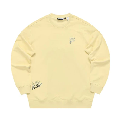 FILA FOB Series Unisex Oversized Crewneck Sweatshirt Cheese Yellow T11U333206FYE