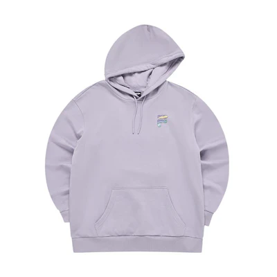 FILA FOB Series Unisex Pullover Hoodie with Rainbow Print - Perfume Purple T11U333207FVT