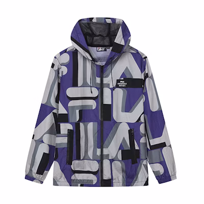 FILA Full-Print Casual Hooded Woven Jacket F11M229704FZA