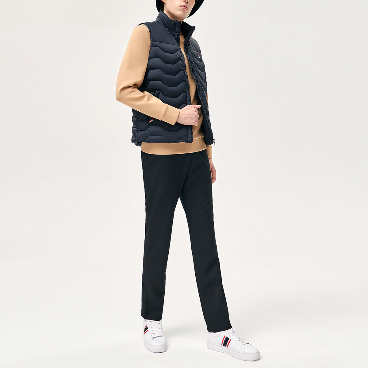 Shop FILA Full-Zip Stand Collar Down Vest - Legendary Blue F11M141901FNV