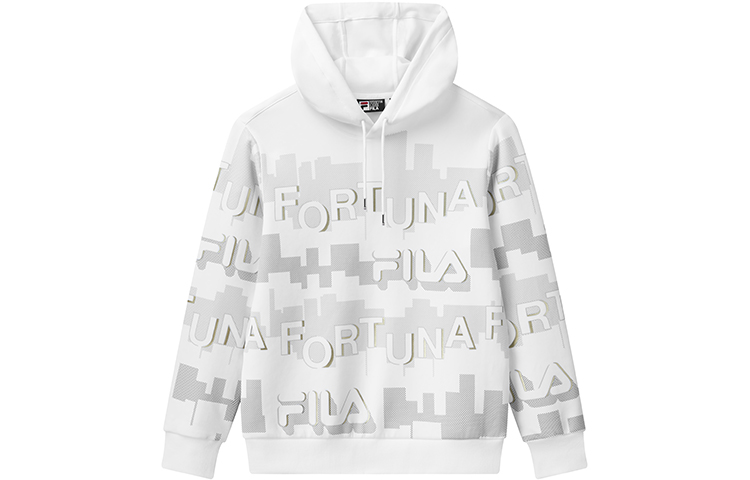 Order FILA 全版印花休閒運動長袖衛衣 標準白色 F11M118250FWT