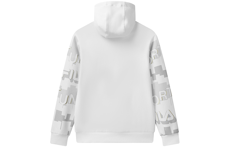 Lookbook FILA 全版印花休閒運動長袖衛衣 標準白色 F11M118250FWT