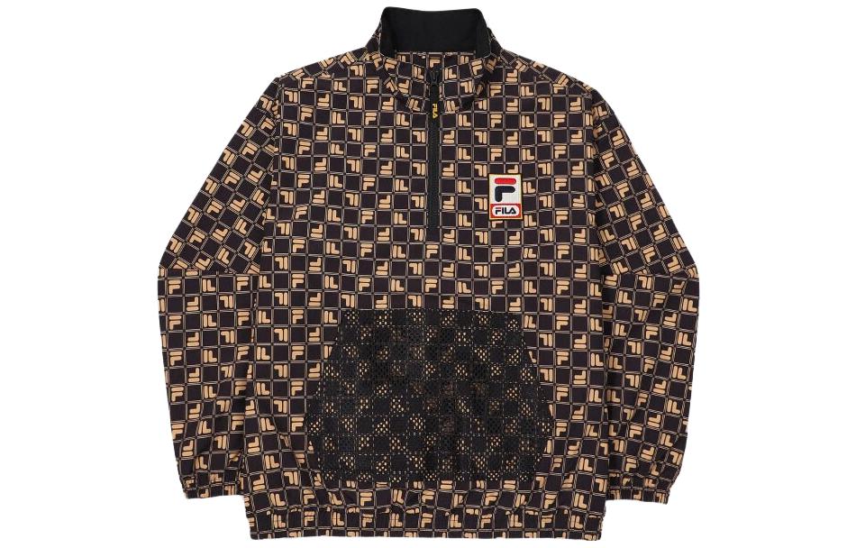 FILA Full Print Logo Pullover Sweatshirt Unisex Black FS2JKF1112X-MAO