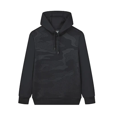 FILA Fun Pattern Pullover Hoodie - Jet Black F11M147203F-BK
