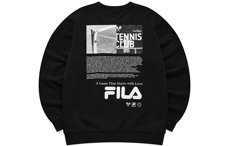 FILA Fun Print Knitted Pullover Sweatshirt in Deep Black T11M141207F-BK
