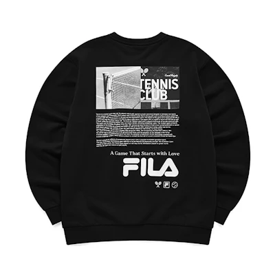 FILA Fun Print Knitted Pullover Sweatshirt in Deep Black T11M141207F-BK
