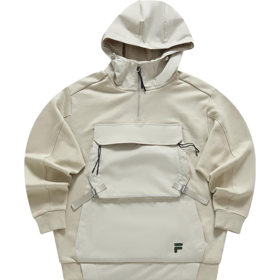 FILA FUSION 2023 Winter Knit Hoodie Fashion Sweatshirt Beige T11M341206F-LK