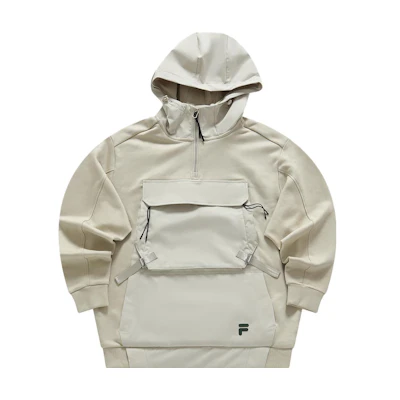 FILA FUSION 2023 Winter Knit Hoodie Fashion Sweatshirt Beige T11M341206F-LK