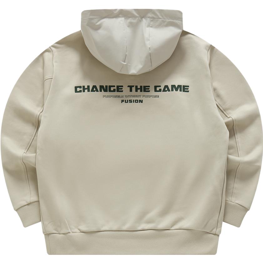 Lookbook FILA FUSION 2023冬季針織連帽時尚衛衣 米色 T11M341206F-LK