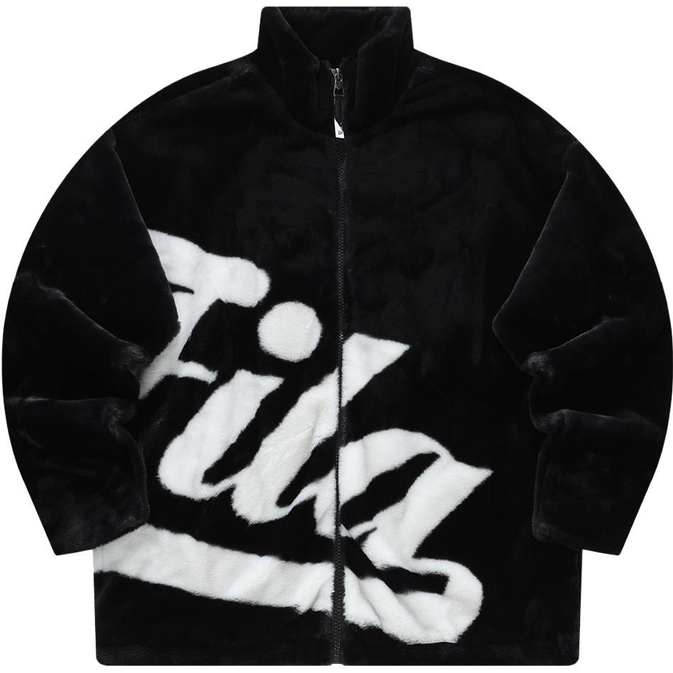 FILA FUSION 2023 Winter Retro Fleece Jacket Black Unisex Casual Outerwear. T11U342901F-BK