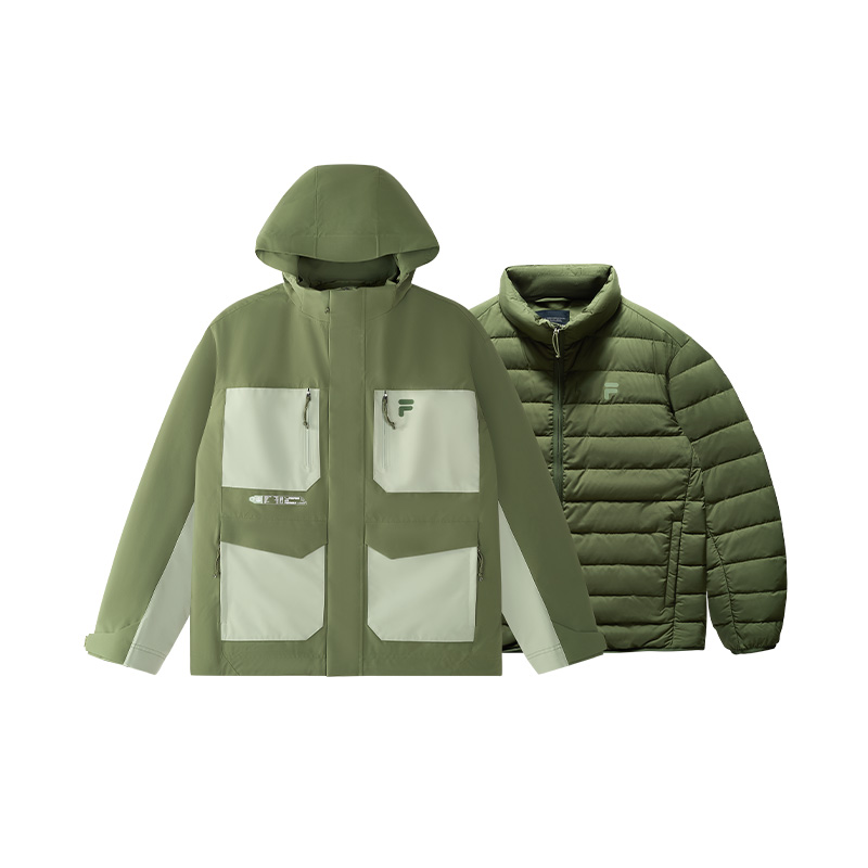 Order FILA Fusion 軍綠色連帽羽絨外套兩件式套裝 T11M441904FKK