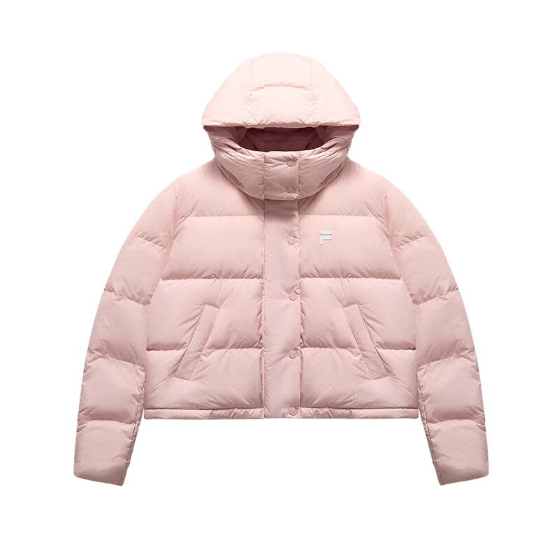 Order FILA Fusion  Berry Pink Short Puffer Jacket - Trendy, Windproof, Warm. T11W443908F-PK