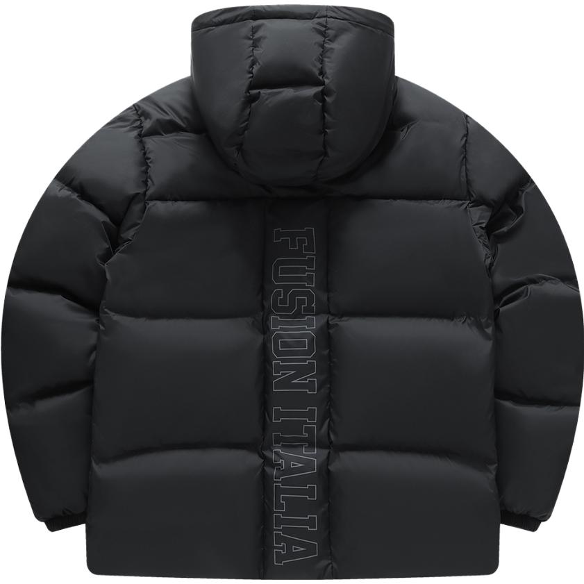 Lookbook FILA Fusion Jaket Hitam Down - Stylish, Hangat, Hoodie Fit Santai. T11M345909F-BK