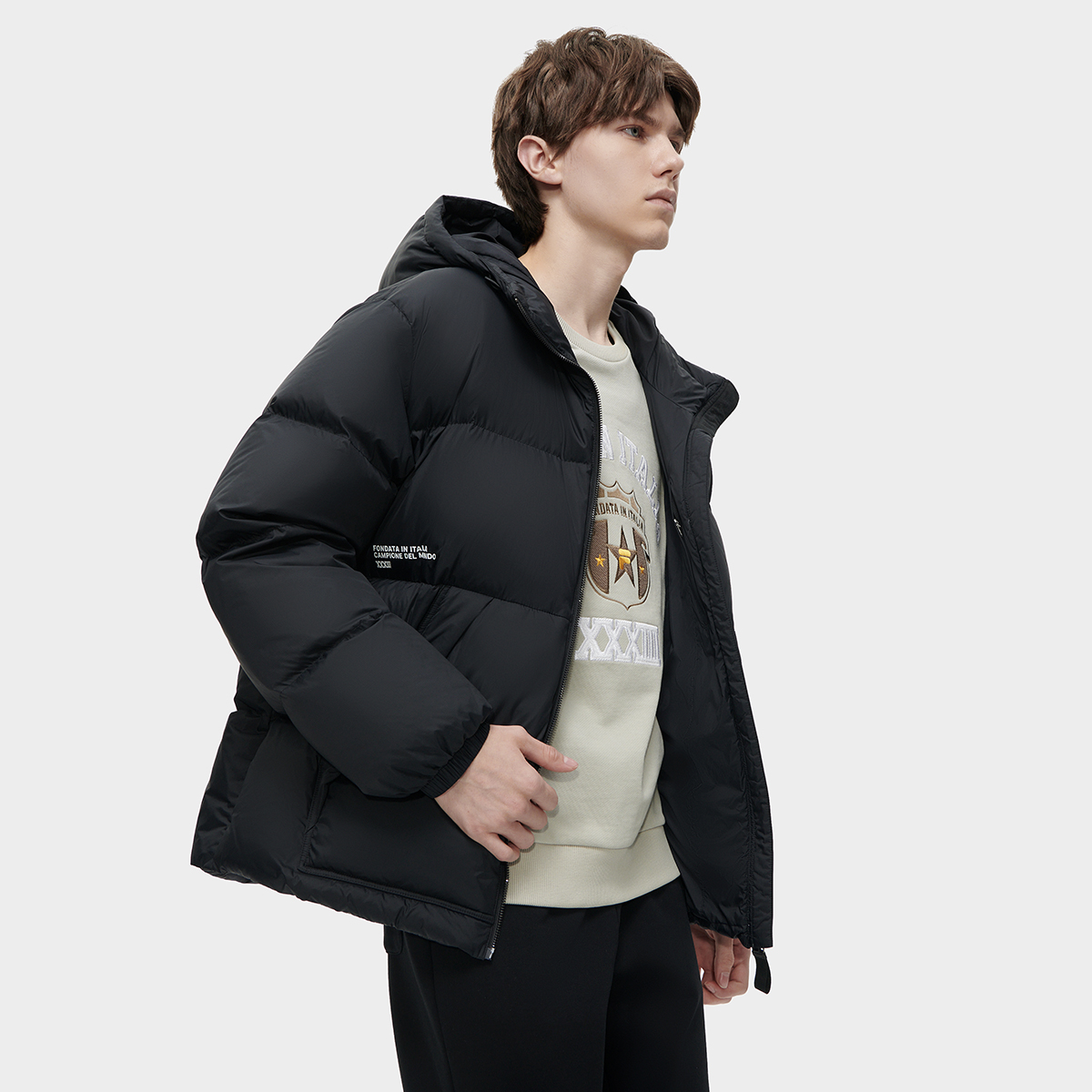 Purchase FILA Fusion Jaket Hitam Down - Stylish, Hangat, Hoodie Fit Santai. T11M345909F-BK