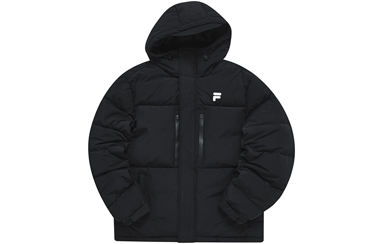 FILA Fusion  Black Hooded Down Jacket Casual Winter Fashion Wear T11M241915FBK