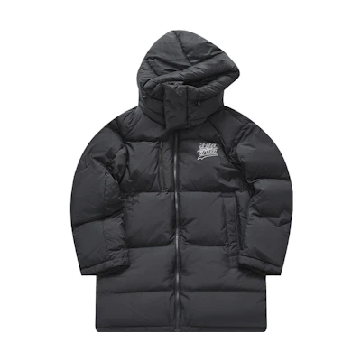 FILA FUSION Black Hooded Long Down Jacket Winter Coat Fashion Style. T11M342905F-BK