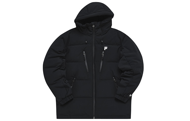 FILA FUSION  Black Logo Patch Fashion Warm Down Jacket. T11M245911FBK