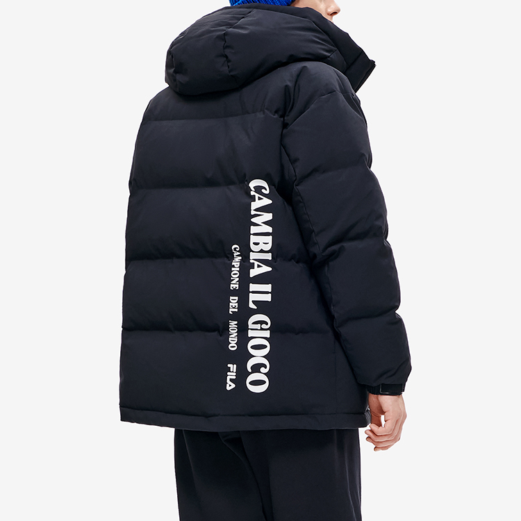 FILA FUSION  Black Logo Patch Fashion Warm Down Jacket. T11M245911FBK 圖 5