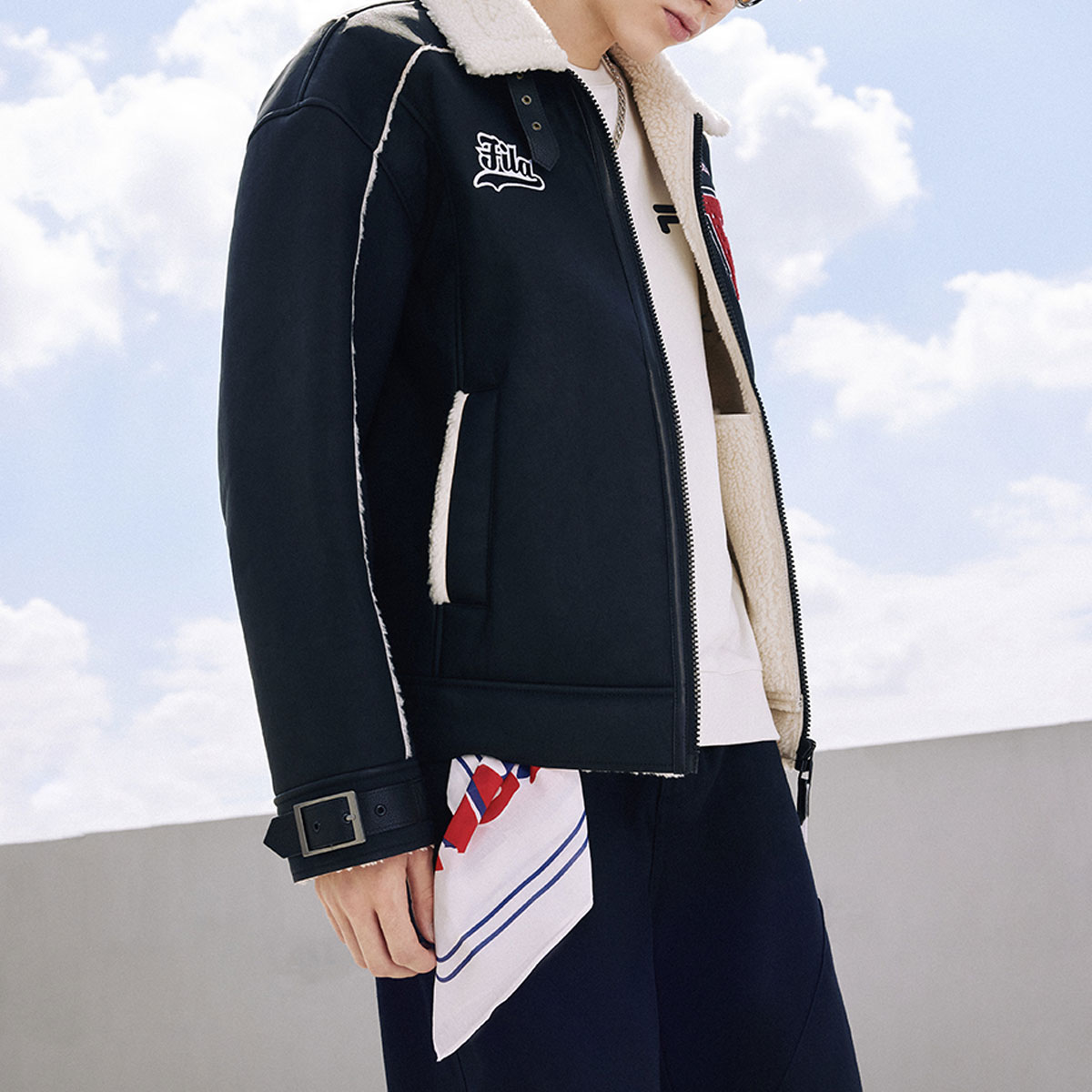 FILA FUSION  Black Logo Print Loose Fit Sports Jacket. T11M342702F-BK 圖 6