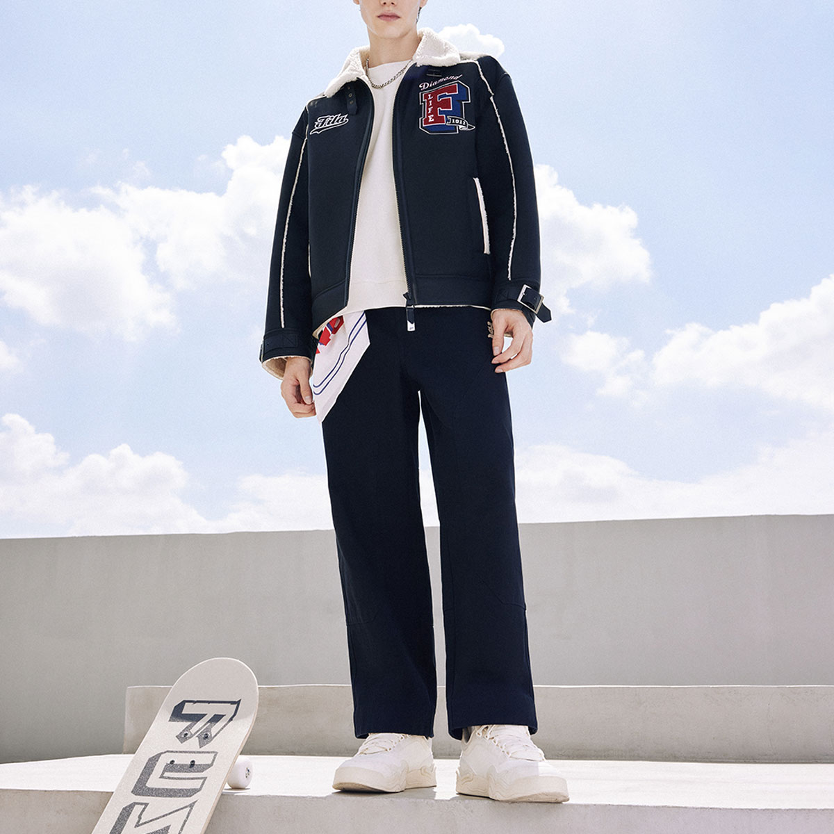 FILA FUSION  Black Logo Print Loose Fit Sports Jacket. T11M342702F-BK 圖 7