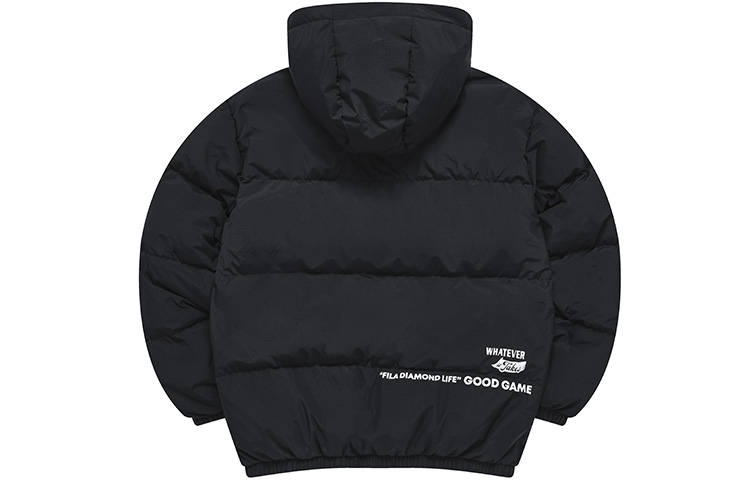 Lookbook FILA Fusion  Black Logo Stylish Windproof Warm Down Jacket. T11M242909F-BK
