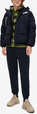 FILA Fusion Black Logo Stylish Windproof Warm Down Jacket. T11M242909F-BK Shop FILA Fusion Black Logo Stylish Windproof Warm Down Jacket. T11M242909F-BK