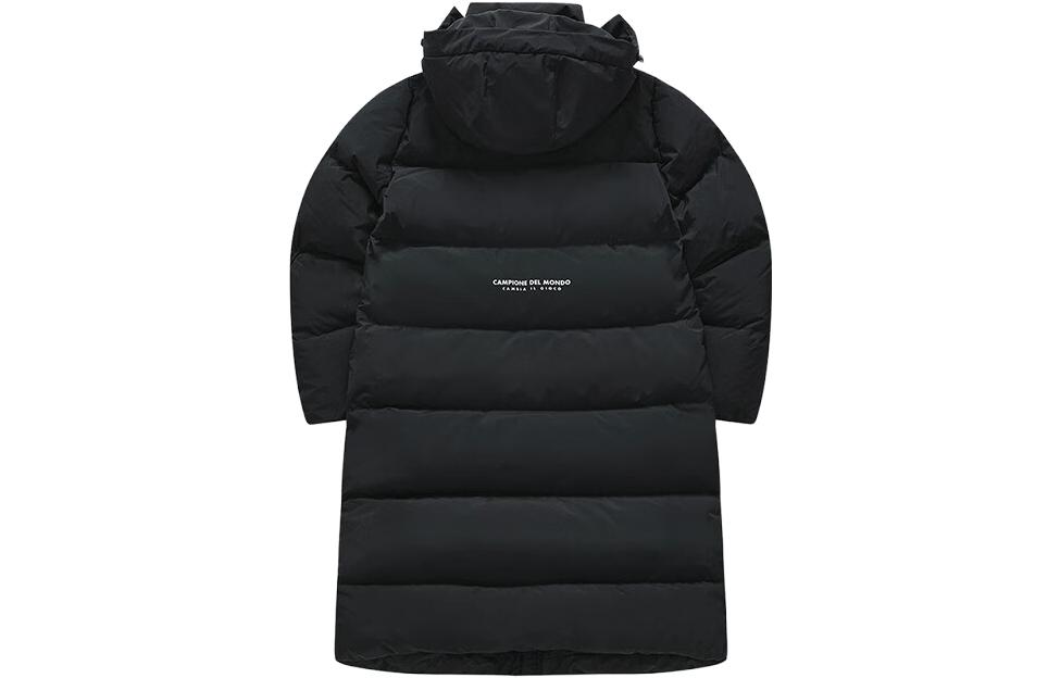 Lookbook FILA Fusion 黑色長版羽絨外套連帽拉鍊 - 冬季外套 T11M345903FBK