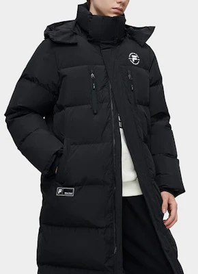 FILA Fusion 黑色長版羽絨外套連帽拉鍊 - 冬季外套 T11M345903FBK Shop FILA Fusion 黑色長版羽絨外套連帽拉鍊 - 冬季外套 T11M345903FBK