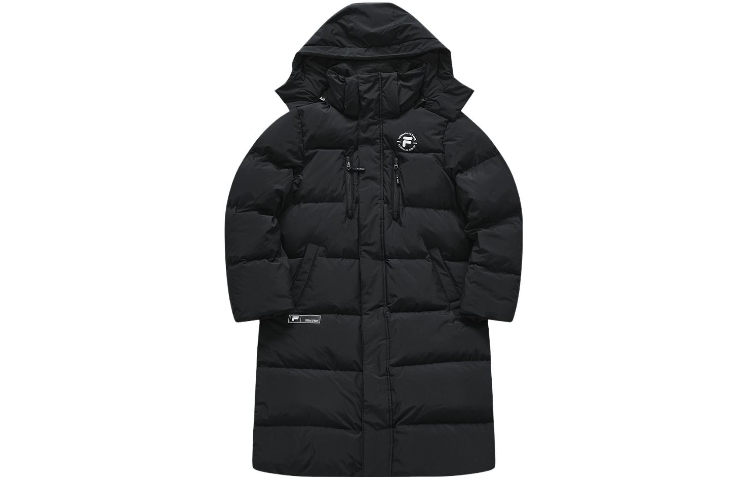 Order FILA FUSION Chaqueta Negra Larga con Capucha y Logo Uniforme. T11M345903A-BK