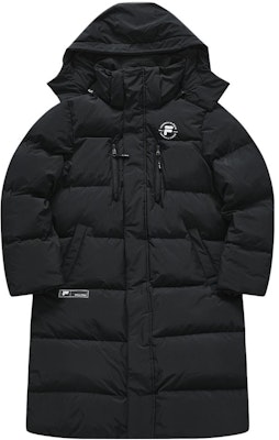 FILA FUSION 黑色連帽長版羽絨外套附制服標誌印花. T11M345903A-BK Order FILA FUSION 黑色連帽長版羽絨外套附制服標誌印花. T11M345903A-BK