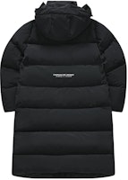 FILA FUSION 黑色长款连帽羽绒服制服标志印花款式. T11M345903A-BK Lookbook FILA FUSION 黑色长款连帽羽绒服制服标志印花款式. T11M345903A-BK