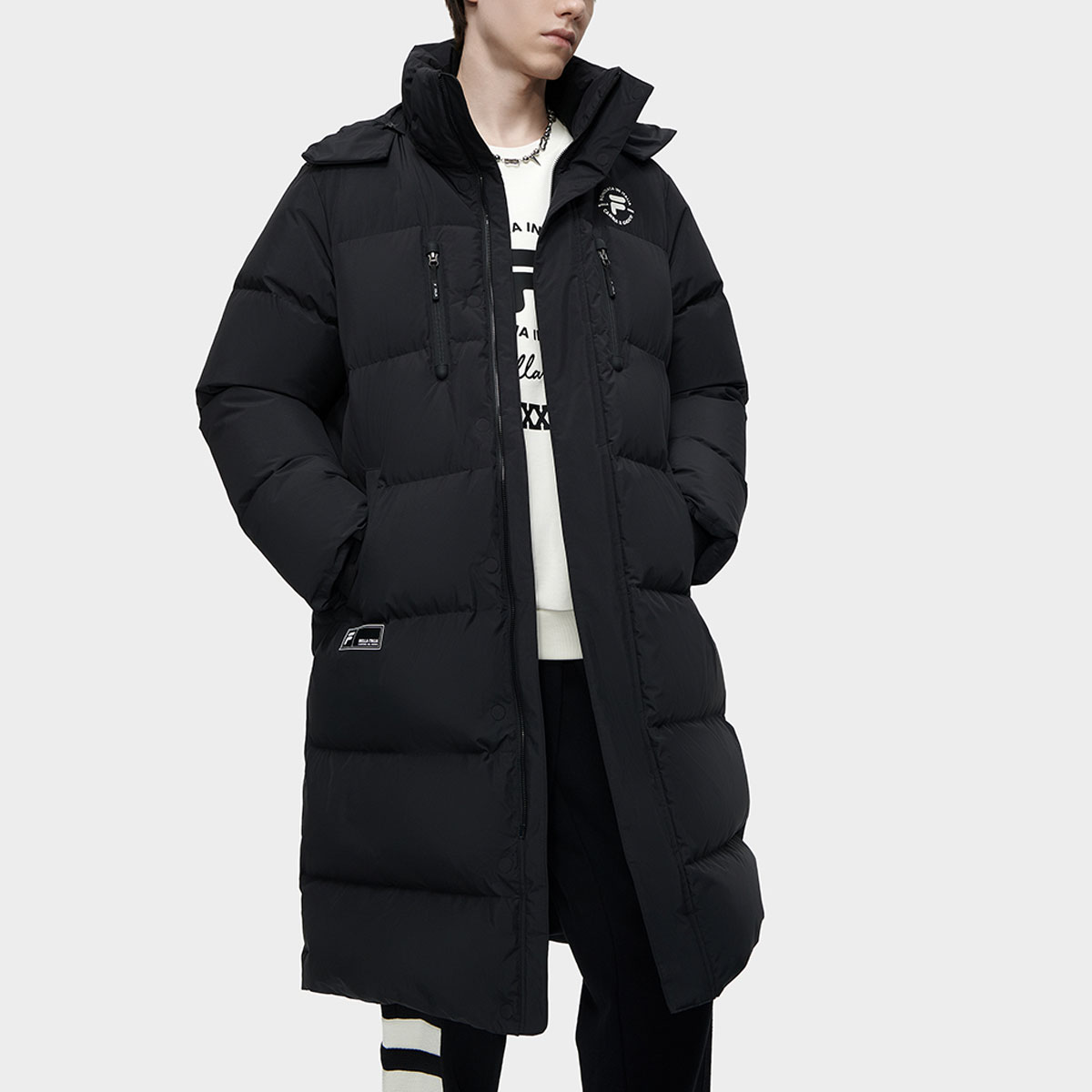 Purchase FILA FUSION Chaqueta Negra Larga con Capucha y Logo Uniforme. T11M345903A-BK