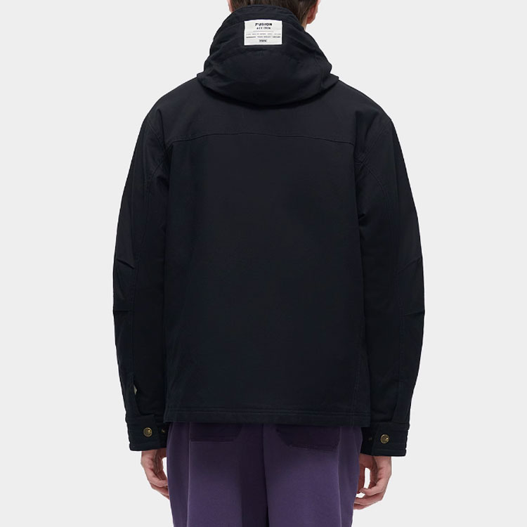 Shop FILA Fusion Jaket Hoodie Katun Hitam Retro Workwear. T11M413904F-BK