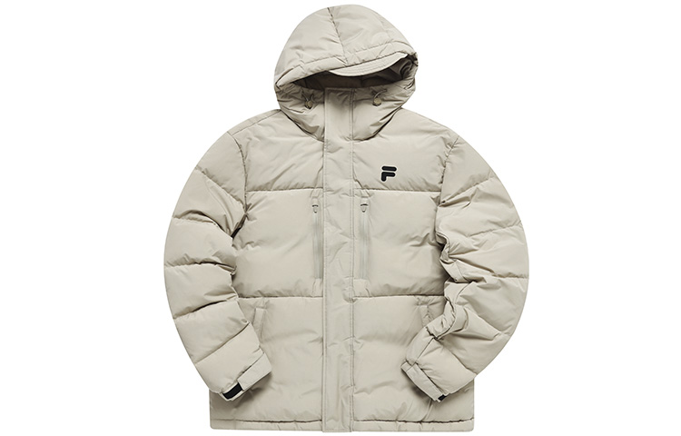 FILA Fusion  Casual Hooded Down Jacket in Light Khaki. T11M241915FBG