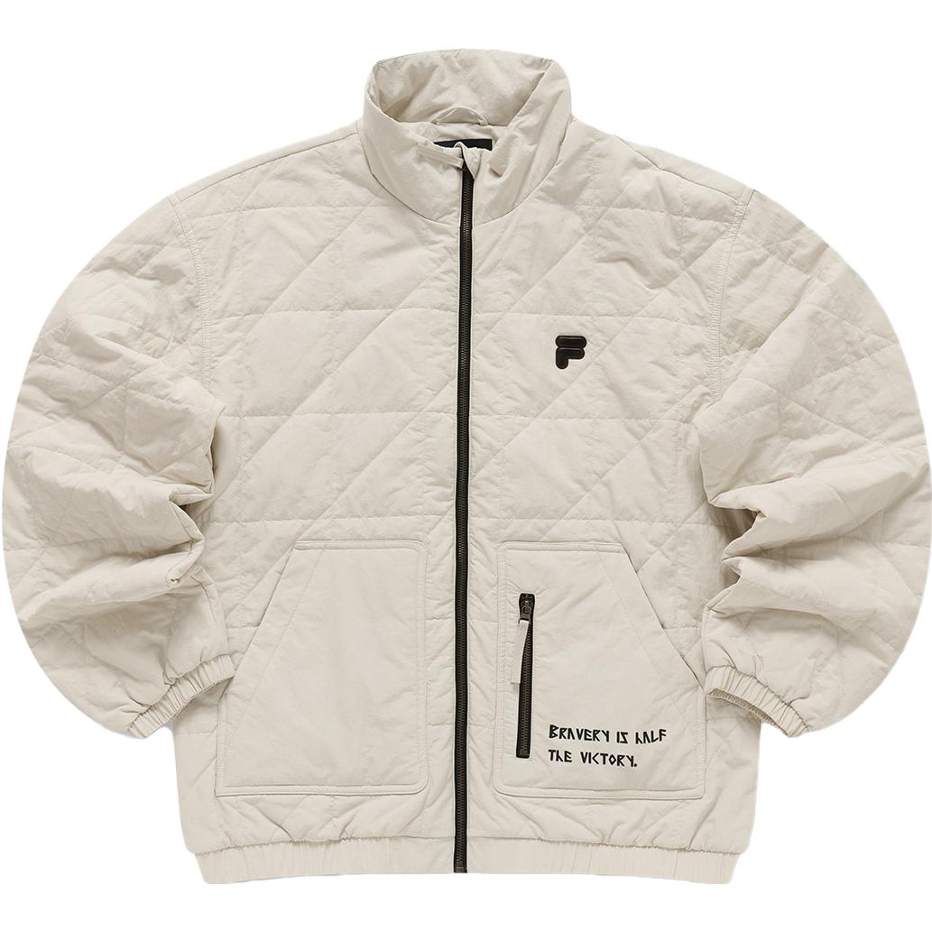 FILA FUSION  Casual Oversized Stand Collar Jacket in Gray Wheat Color. T11M343904FBG 圖 2