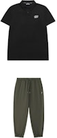 FILA Fusion Casual Polo Shirt and Knit Jogger Pants Sportswear Set. T11M422107F-BK+T11M435605F-DY FILA Fusion Casual Polo Shirt and Knit Jogger Pants Sportswear Set. T11M422107F-BK+T11M435605F-DY