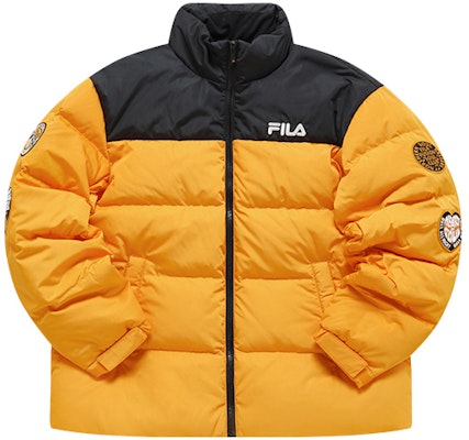 FILA Fusion Colorblock Puffer Jacket - Charm Orange. T11M145906F-OR Order FILA Fusion Colorblock Puffer Jacket - Charm Orange. T11M145906F-OR