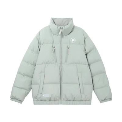 FILA FUSION Grey Zip-Up Puffer Down Jacket Windproof Warm Long Sleeve. T11M345905F-GY