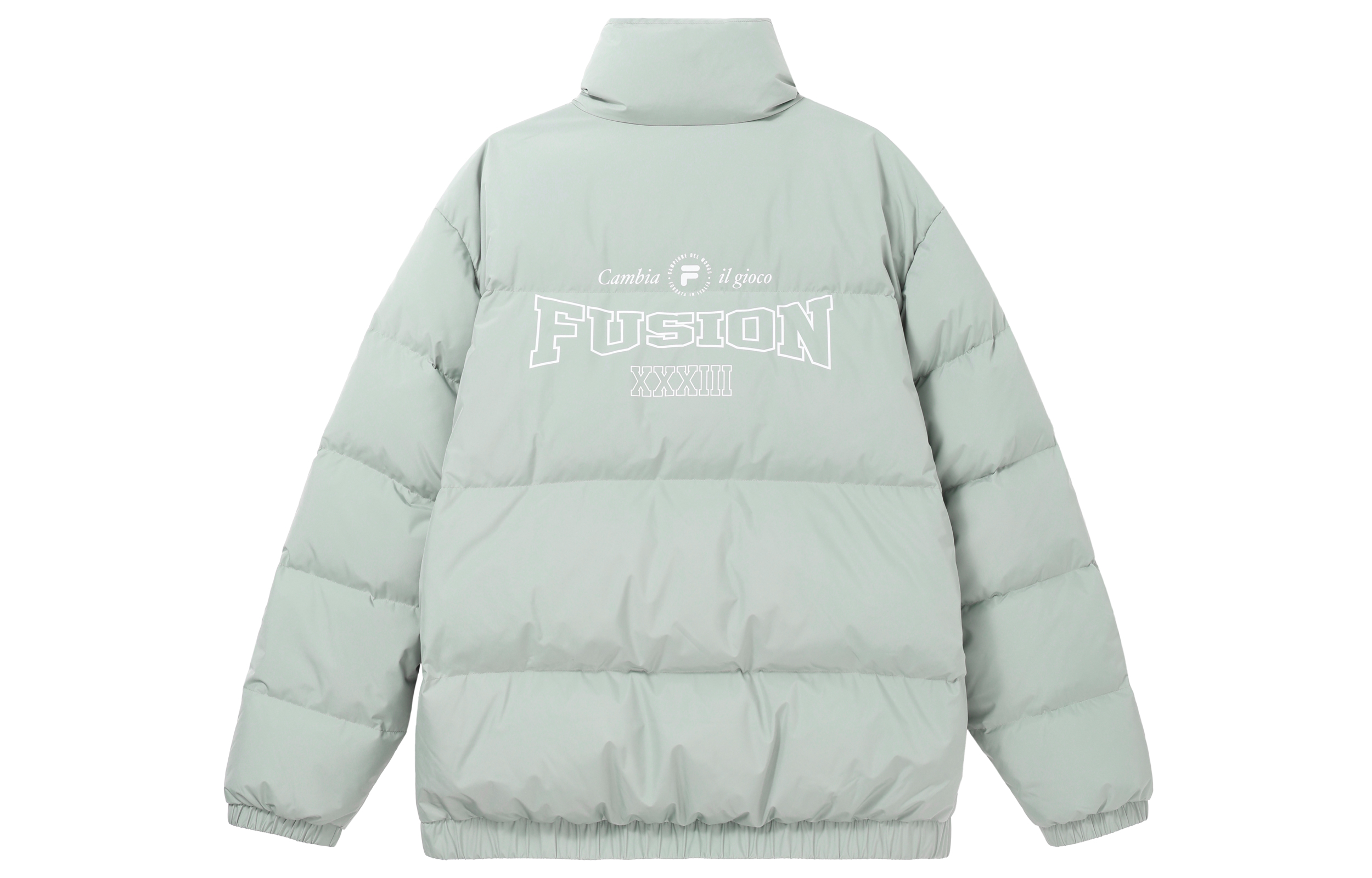 Lookbook FILA FUSION Chaqueta Gris Puffer con Cremallera, Cortaviento y Mangas Largas. T11M345905F-GY