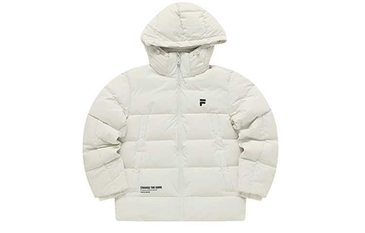 Order FILA Fusion  Letter Zip Hooded Down Jacket Light Mist Gray. T11M341903A-GY