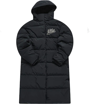 FILA Fusion Chaqueta Larga Negra con Logo - Elegante y Cálida. T11M242906F-BK Order FILA Fusion Chaqueta Larga Negra con Logo - Elegante y Cálida. T11M242906F-BK