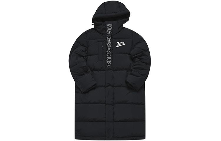 FILA FUSION  Long Down Jacket - Black Stylish Winter Coat T11M242911F-BK