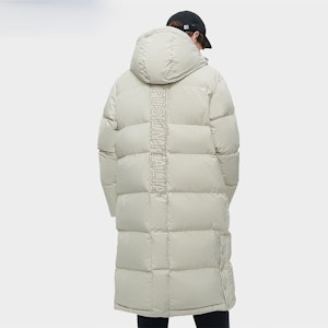 휠라 퓨전 롱 덕다운 자켓 레터 지퍼 후드 라이트 그레이. T11M345906F-GY Shop 휠라 퓨전 롱 덕다운 자켓 레터 지퍼 후드 라이트 그레이. T11M345906F-GY