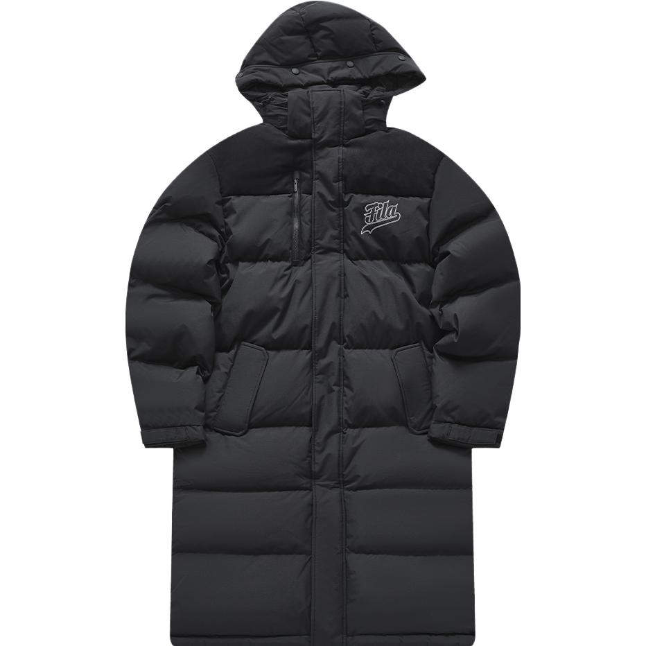 FILA Fusion  Long Hooded Down Jacket Black - Stylish & Warm Winter Coat T11M342908F-BK 圖 2